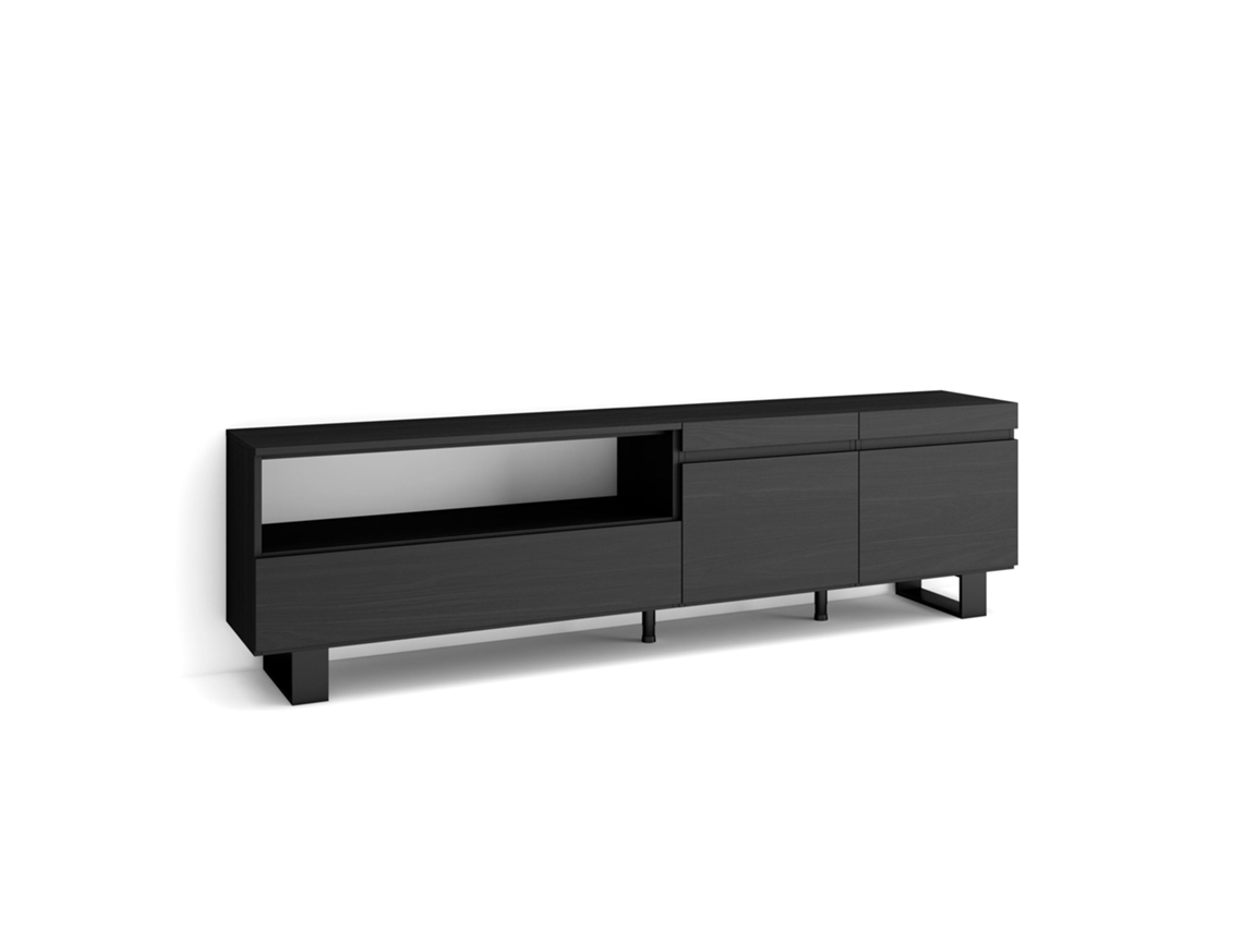 Mueble TV Televisión 200x57x35cm Para TV hasta 80 Diseño industrial Negro