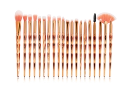 Pinzas profesionales para base de maquillaje sintética (20 unidades), color oro rosa Gusshious