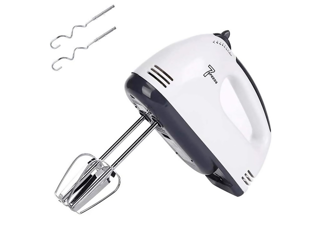 Batidora de mano doble con varillas de 260 W, 7 velocidades y función de extracción turbo.