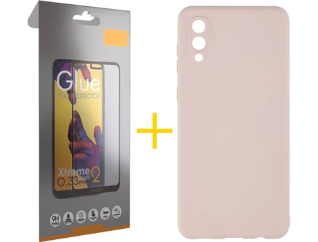 Kit Funda + Protector de Pantalla Samsung A02 SKYHE 2375 Rosa