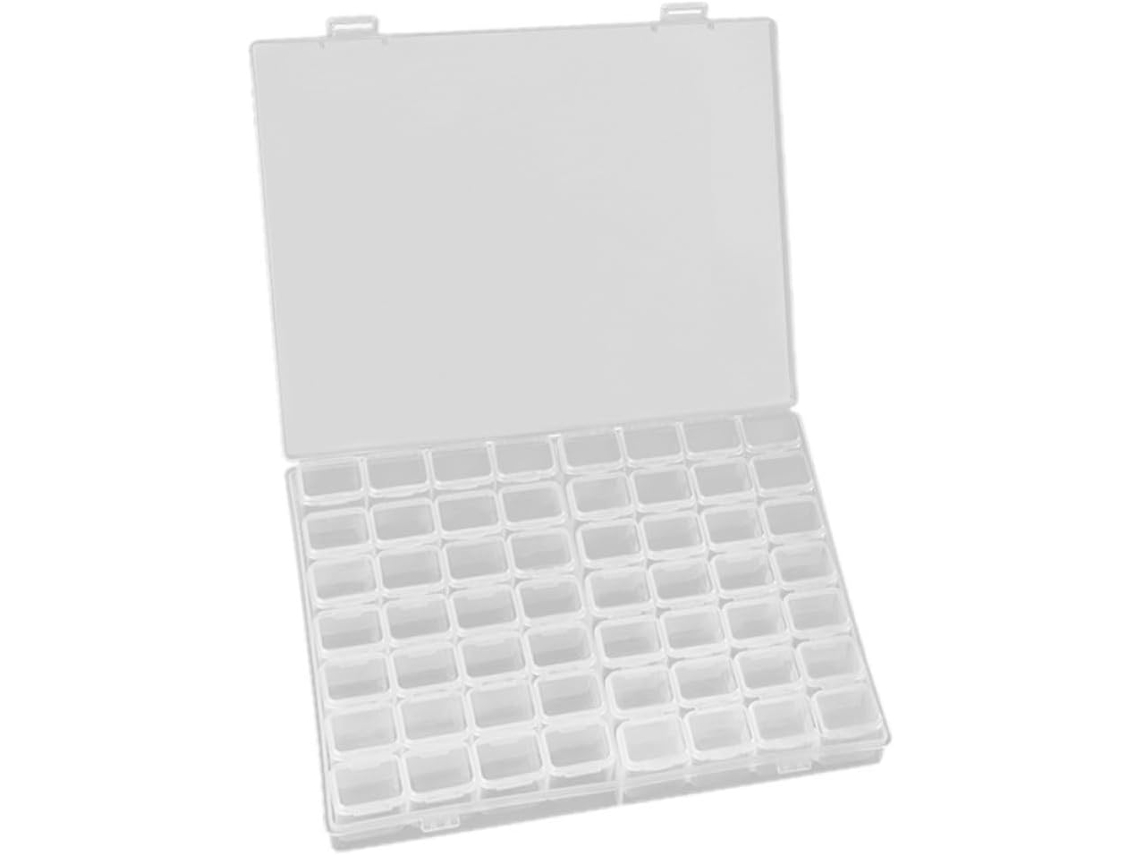 Almacenamiento Plástico 56 Compartimentos Tapas Extraíbles Lentejuelas Botones Ideal Manualidades Organización
