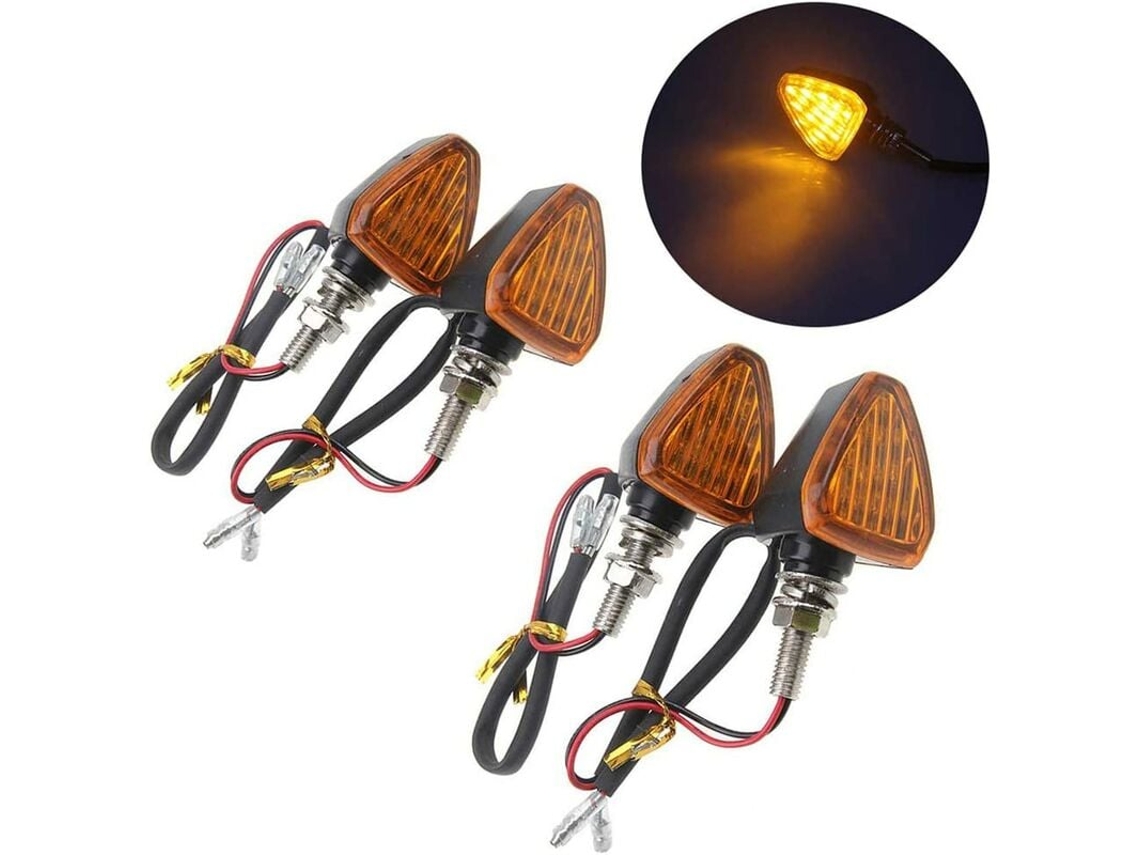 Luces de giro LED universales, intermitentes delanteros y traseros de motocicleta ámbar superbrillantes, carcasas de intermitentes ABS impermeables de primera calidad para C
