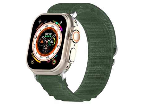 Correa de reloj inteligente de nailon de dos colores para Apple Watch Ultra 49 mm (verde)