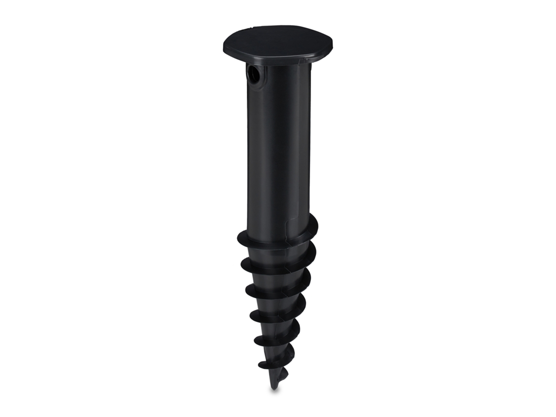 Relaxdays Suporte Para Guarda-sol, Bucha De Terra Para Aparafusar, Adaptadores 32-50 Mm, Plástico, Preto