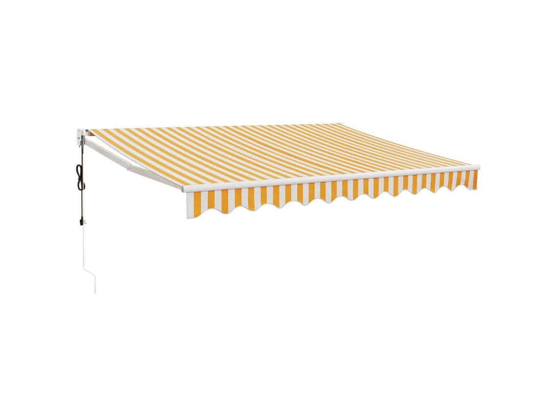 Maison Exclusive - Toldo Retráctil Automático Amarillo Y Blanco 3,5x2,5 M