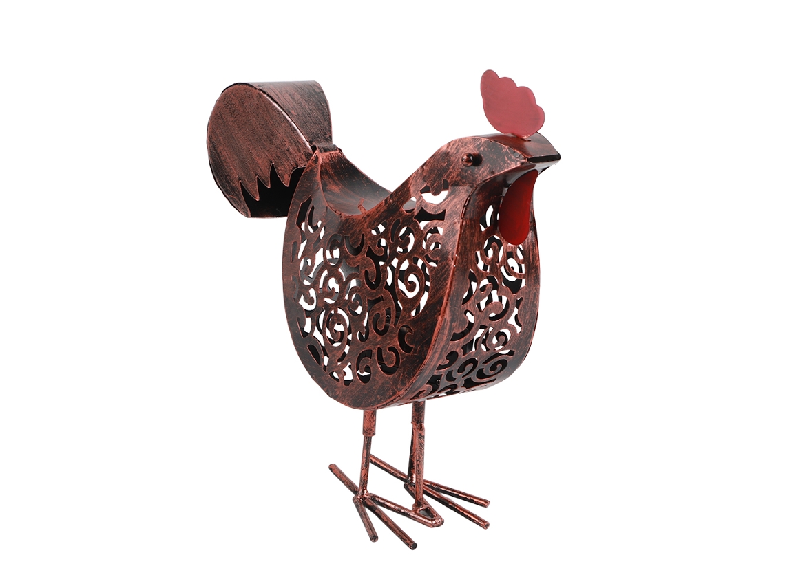 Gallos Solares, Luz De Hierro Forjado, Gallinas Retro, Lámpara Led, Farol Hueco, Decoración Jardín
