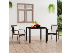 Sillas de jardín con cojines, 2 unidades, mimbre sintético negro, Dkd Home Decor