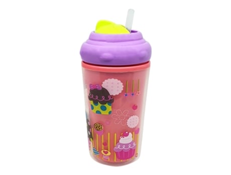 Vaso Térmico con Pajita de Silicona 210 ml - Rosa +24 Meses