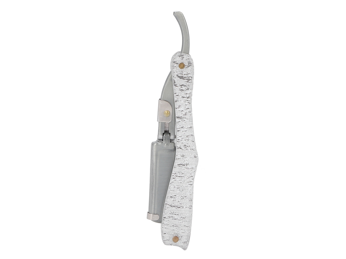 Navalha de barbear manual masculina em liga de zinco 2026, barbeador portátil para uso doméstico e em viagens (lâmina não incluída), cor prata.