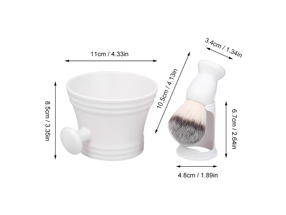 Kit De Afeitado Húmedo Para Hombre Con Cepillo, Soporte Y Taza De Jabón Para Barba Y Cabello