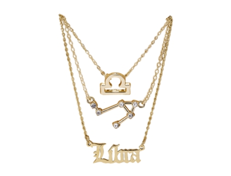 Juego De Tres Piezas De Collar Del Zodiaco - Juego De Tres Piezas De Libra Juego De Tres Piezas De Collar Del Zodiaco - Juego De Tres Piezas De Lib...