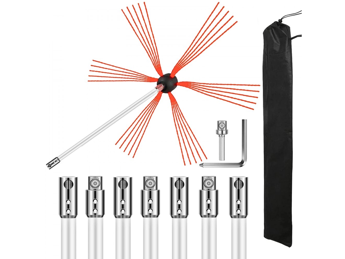 Desatascador Eléctrico 30 M X 3/8" Con 8 Cuchillas, Pedal Neumático Y Avance Automático