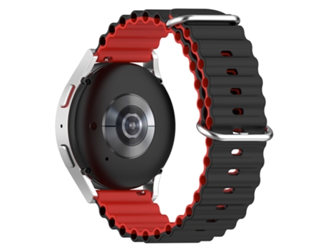 Correa de Silicona bicolor ajustable 20mm para Huami Amazfit GTS 4/GTS 4 Mini/GTS 3 - negro/rojo