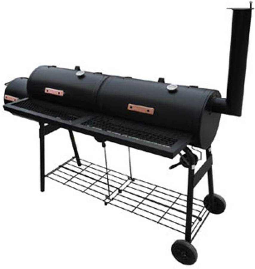 Barbacoa Ahumadora Nevada xl negra vidaxl metal 173 51 141 cm horno