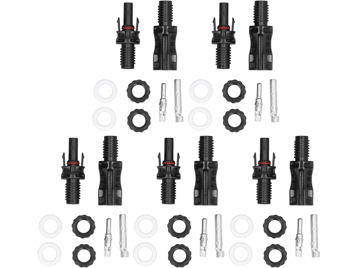 5 Juegos De Conectores De Derivación Solar, Conector Final Para Cabezal Hembra/macho