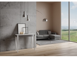 Consolas Sciabola Iron Extensible hasta 300 cm ITAMOBY (90 x 40 x 77 cm - Paneles de Melamina - Fresno Blanco)