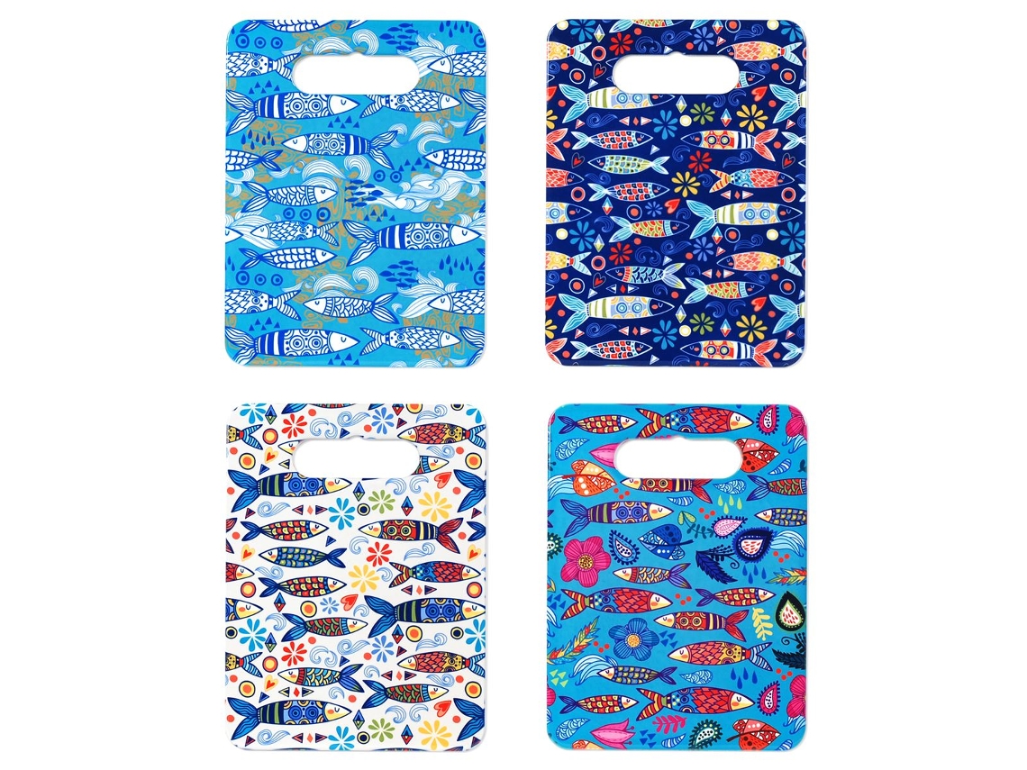 Tabla Para Cortar Diseño Peces Incluye 4 Unidades Cocina Salvamanteles Colección Varios Signes Grimalt Decor And Go