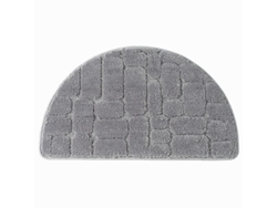 2026-tapete De Baño Antideslizante Absorbente De Microfibra Con Diseño De Media Luna - Gris 40x68cm