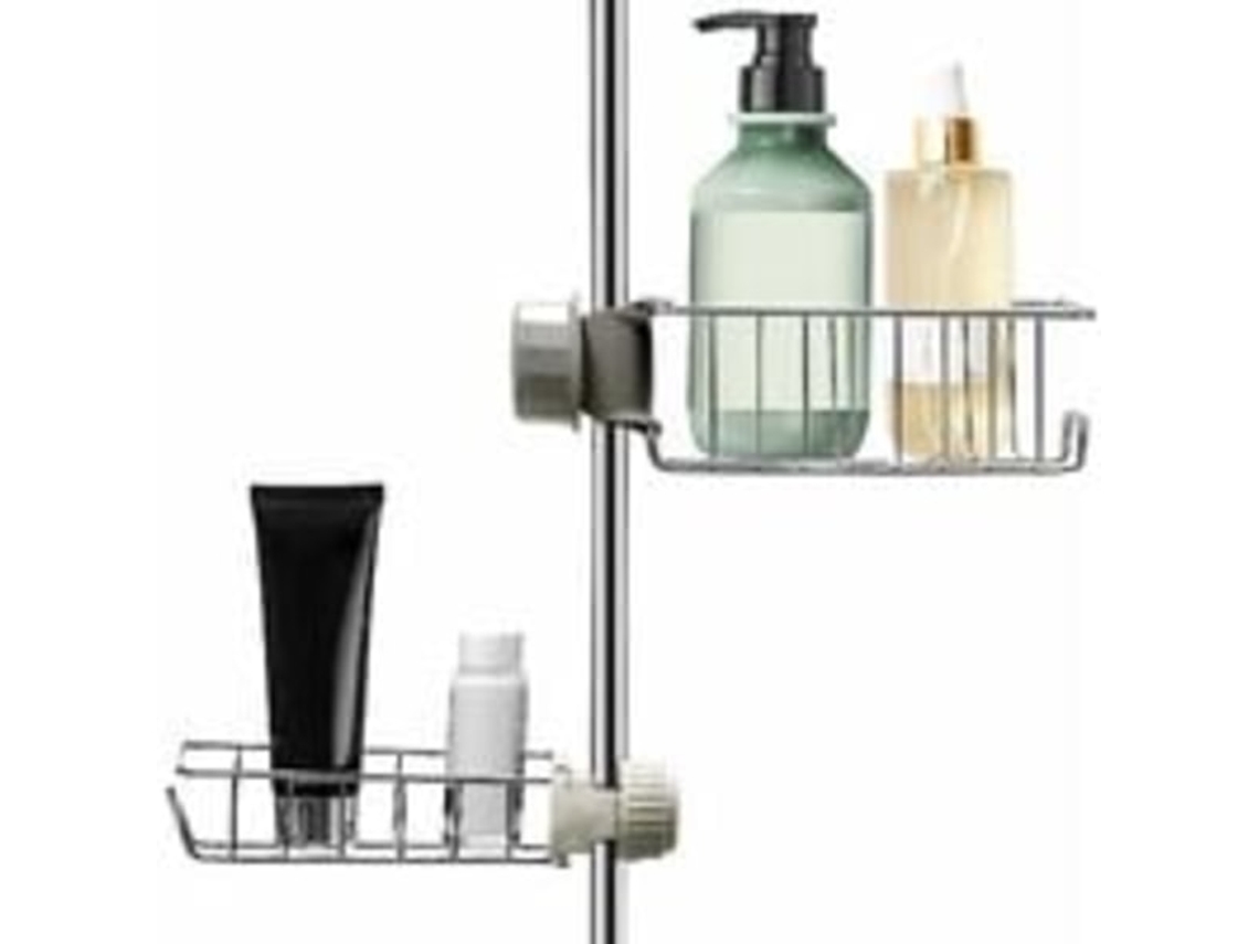 Estante de ducha sin perforaciones, soporte para champú y jabón, cesta de ducha, almacenamiento para baño, bañera Jortmrd