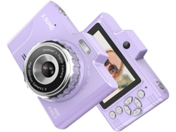Cámara digital portátil 1080P 48Mp lente dual zoom óptico 8x, pantalla TFT de 2,8 pulgadas, 32 GB, adecuada para adolescentes (púrpura) CHRONUS