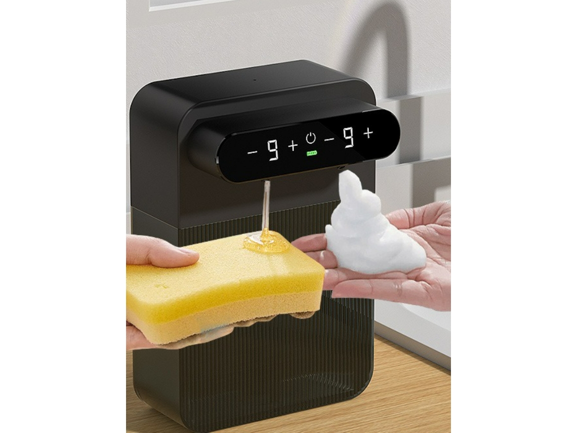 (lado Izquierdo: Líquido, Lado Derecho: Burbujas) Dispensador De Jabón Automático De Doble Cabezal, 400ml + 400ml, Recargable Por Usb.