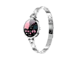 Reloj inteligente Ak15 Fashion Goddess con correa de acero plateada. Ly Ebike