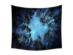 Tapiz bosque estrellado 3D impreso, tapiz del bosque galaxia tapiz Vía Láctea árbol noche cielo decorativo cuarto sala de estar (4 bosque) LAOPIPFU