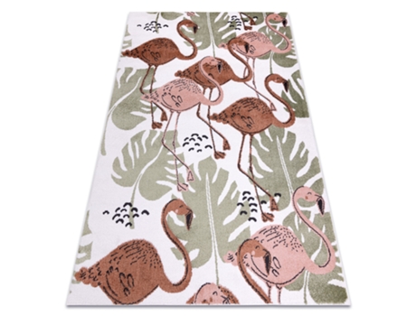 Alfombra Fun Flami Para Niños Flamencos Crema (180 x 270 cm)