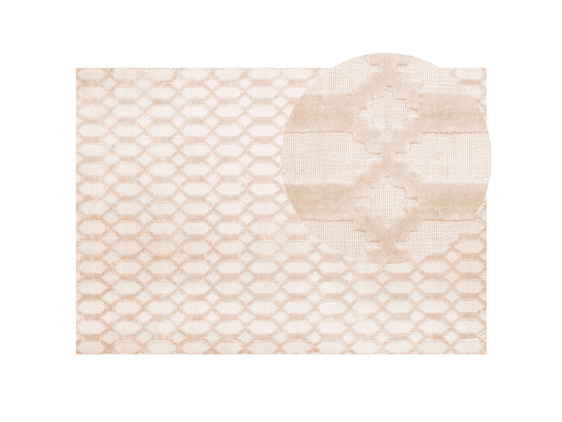 Alfombra de pelo corto BELIANI Cizre de Viscosa Beige 160x230