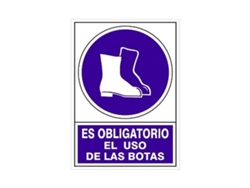 Señal 602 plast.345x245 obli.uso botas es obligatorio el uso de las botas