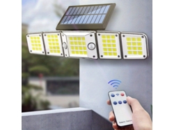 Luces solares para exteriores con sensor de movimiento, reflector LED, 280 LED, 3500 lúmenes, 3 modos, impermeables, luces de seguridad solares con control