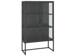 Maison Exclusive - Aparador De Acero Y Cristal Templado Antracita 80x35x135 Cm