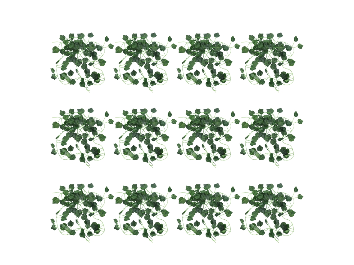 12 Piezas De Hojas Verdes De Plástico Ratán De 2,1 M Para Decoración Diy, Columpios Para Vallas, Bodas Y Fiestas.