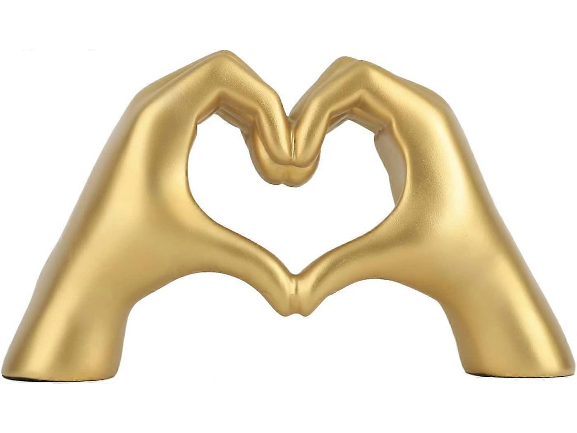 Rebe-estatua De Mano Con Gesto De Corazón Dorado, Decoración Moderna Para El Hogar