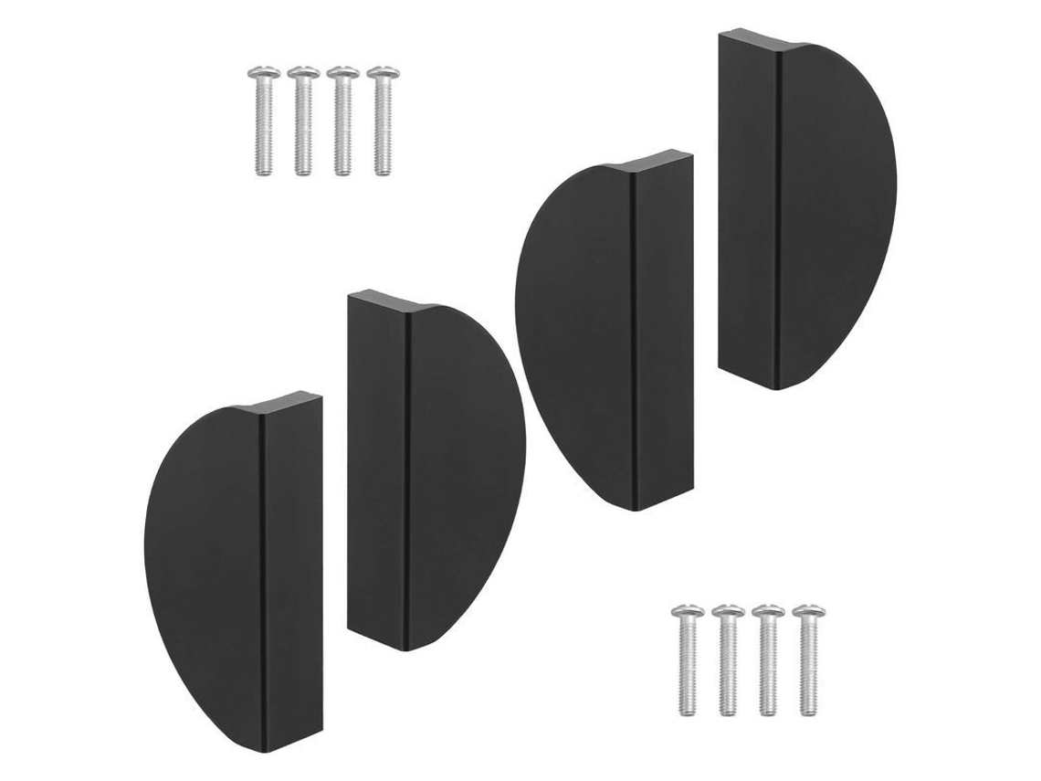 4 Pomos De Aluminio Semicirculares En Forma De Luna Para Armarios, Cajas Fuertes Y Herrajes Esu