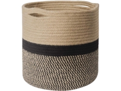 Cesta de cuerda de algodón de 30 x 30 cm - Cesta de ropa plegable, almacenamiento de tela para baño, manualidades y ropa