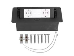 Emergent Filler Regleta Para Mesa, Caja De Conexión, 16a, Negra, Para Hogar Y Oficina J29