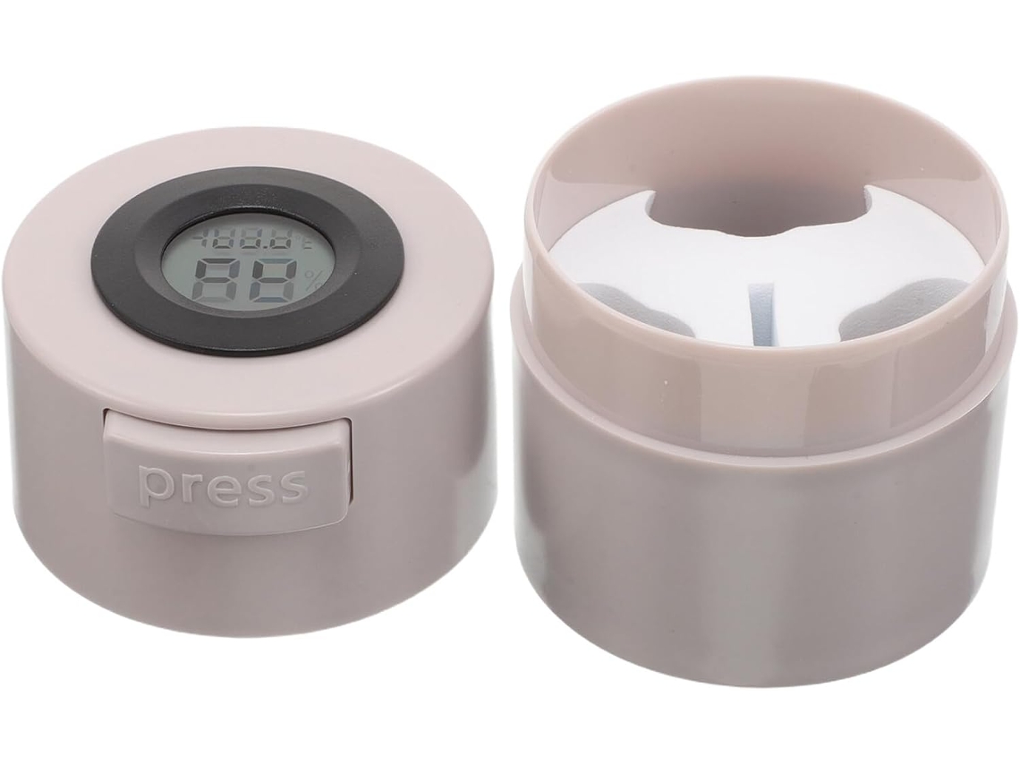 Recipiente Gris Para Guardar Pegamento De Pestañas Nuobesty Con Control De Temperatura Y Humedad.