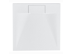 Plato de ducha Beliani Azzurro fabricado en material SMC blanco 90x90x3
