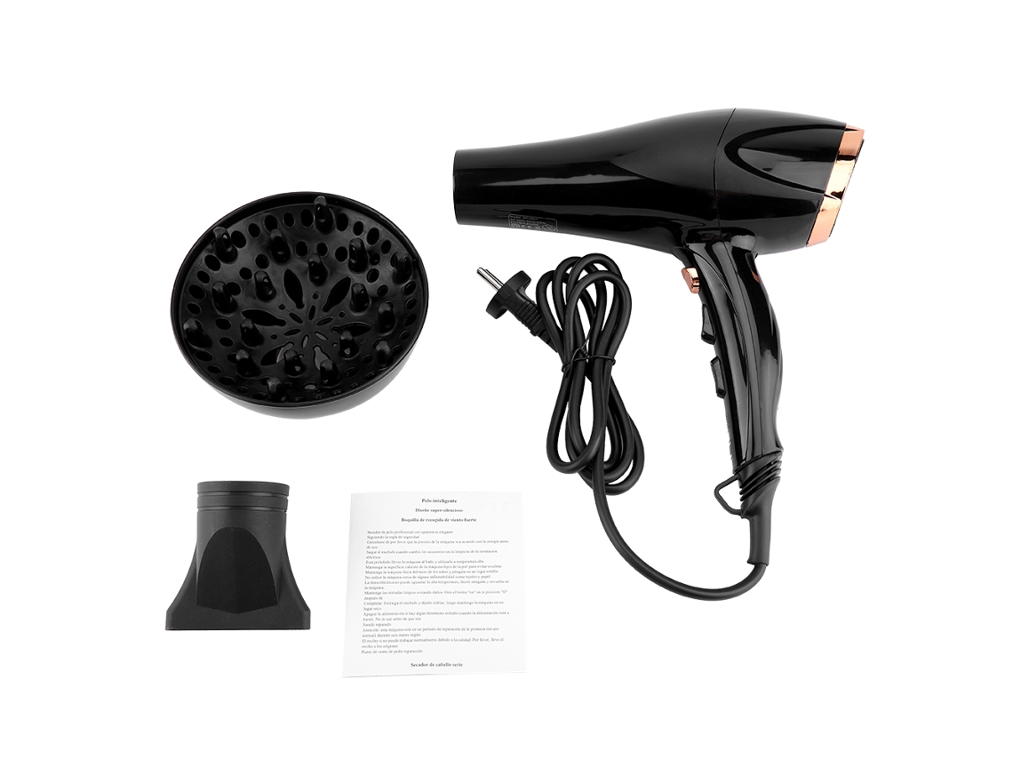 KOFIHETY Secador de Cabello Eléctrico con Termostato Ajustable, Frío y Calor, 220V con Enchufe UE