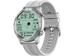 Reloj inteligente redondo para hombre, resistente al agua IP68, con monitor de frecuencia cardíaca, podómetro, compatible con iOS y Android Bestvite (plateado).