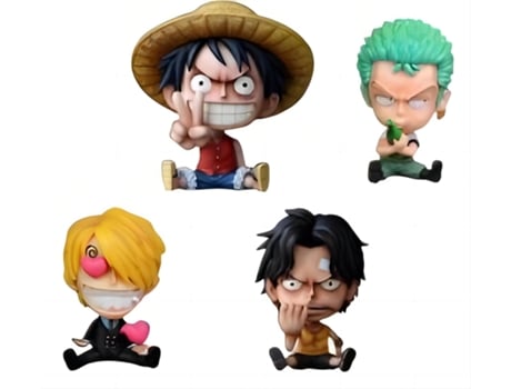 EZII Figura Anime one pease Vinsmoke Sanji Sauron Lufei Ace 11 RED 4 IN 1 multicolor crianças presente brinquedo bonito
