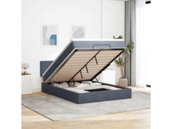 Estructura Cama Otomana Colchón Terciopelo Gris Oscuro