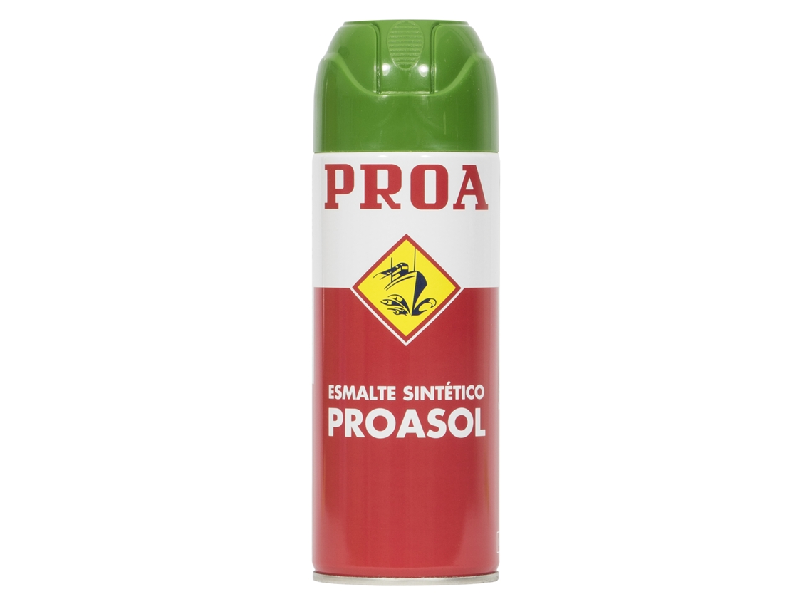 ESMALTE SINTÉTICO EN SPRAY Esmalte de secado rápido y gran dureza en spray PROASOL PROA 400 ML Verde Prado Ral 6001