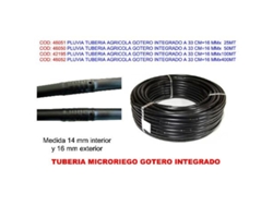 Pluvia tuberia agricola gotero integrado 2 l-h 33 cm 16 mmx 50mt