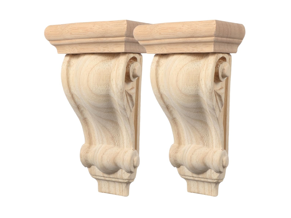 Consola De 2 Piezas De Madera Maciza Tallada A Mano, Elegante Estilo Europeo.