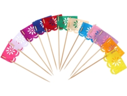 Muertos, 24 Ligero, Mexicanas Papel Fiestas Banderines Para Pastel Del Día De Piezas, Decoraciones