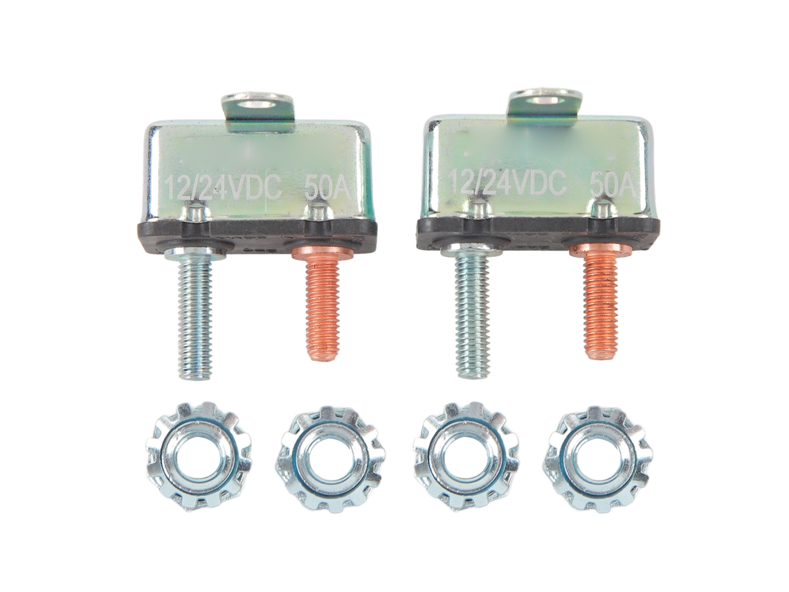 2 Disyuntores Con Reinicio Automático De 12v 24v 50a Para Automóviles Y Barcos.