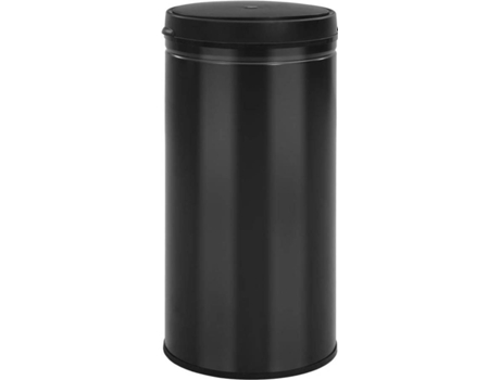 vidaXL Cubo de basura con sensor automático 70L acero al carbono negro