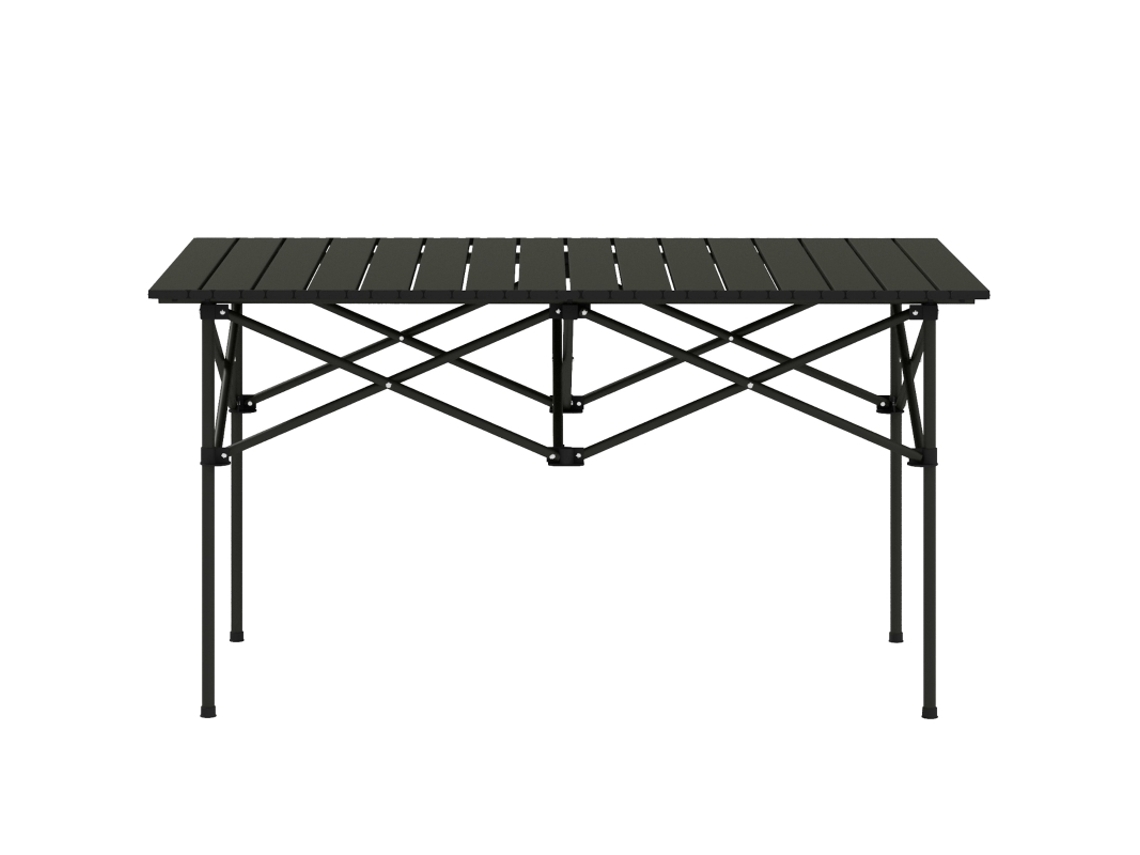 Mesa de camping plegable con tapa enrollable y estructura en X, mesa de jardín ligera de aluminio, mesa auxiliar para 2 personas - BAGOLY